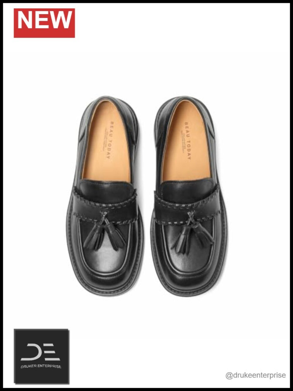 Genuine Leather Tassel Platform Loafers for Women Chunky Slip On Penny Dress